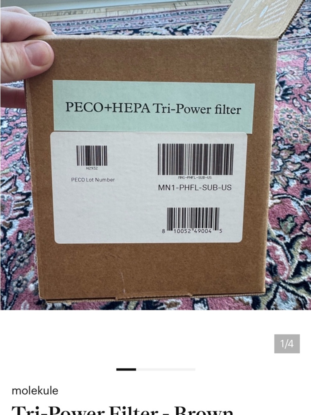PECO+HEPA Tri-Power Filter — Brown